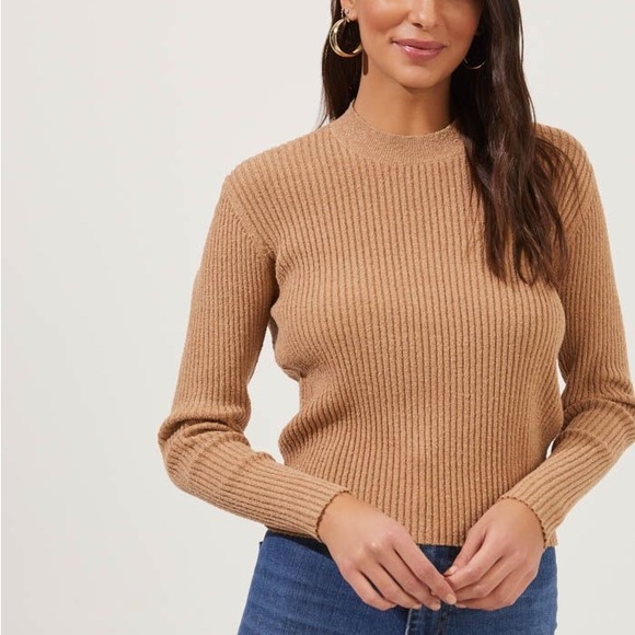 ASTR THE LABEL | PRESCOTT RIB KNIT BACKLESS SWEATER | CAMEL - Picture 2 of 9